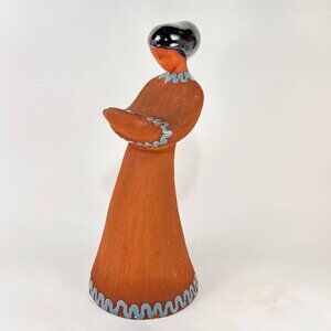 Vtg OSA Keramik Danmark Denmark Clay Terracotta Woman Figurine Candle Holder